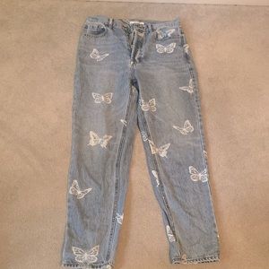 pacsun butterfly high rise slim fit jeans
